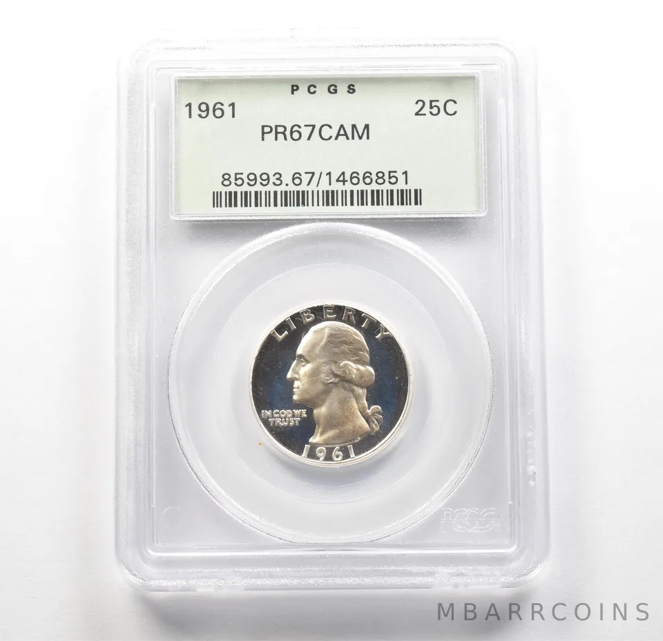 1961 Washington Quarter PR67 CAM PCGS OGH PQ a6279