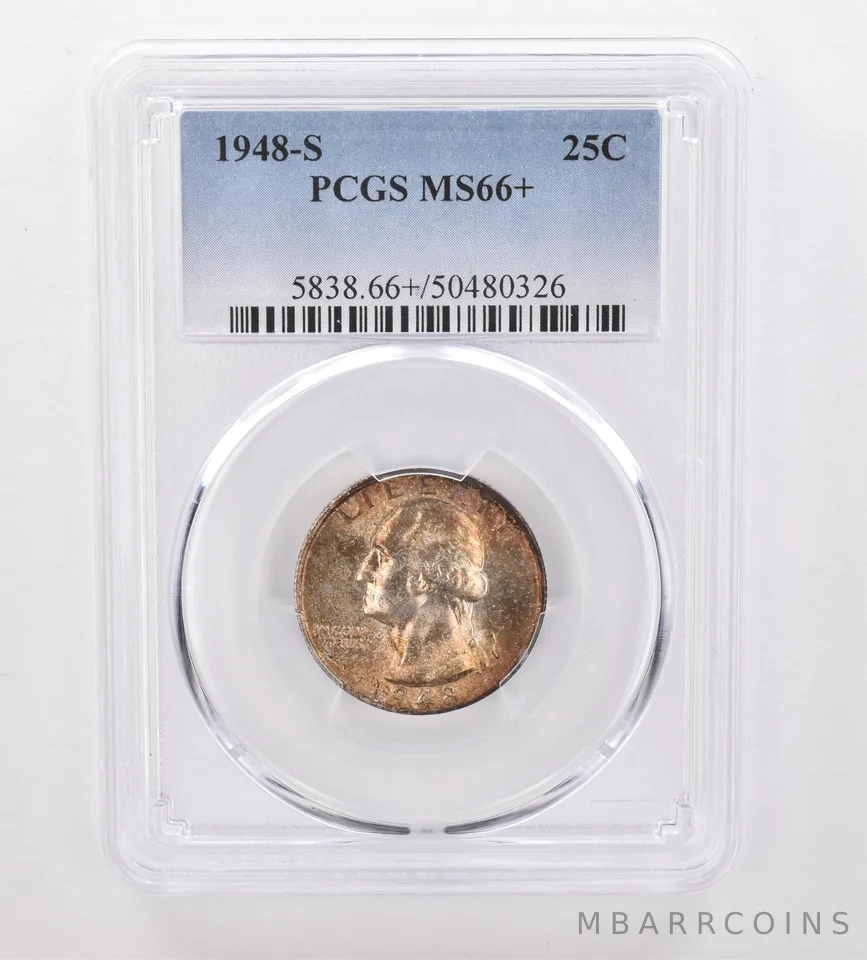 1948-S Washington Quarter MS66+ PCGS Beautiful Tone a9965