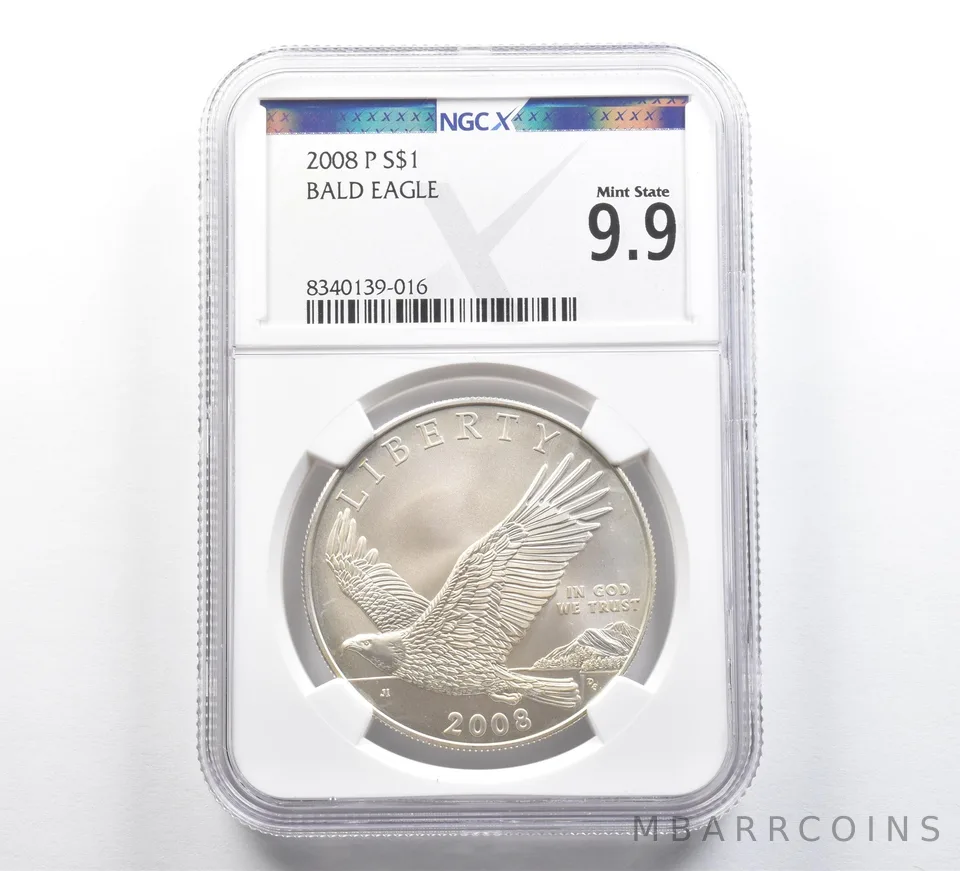 2008-P Bald Eagle Commemorative Silver Dollar Mint State 9.9 NGC X NGCX