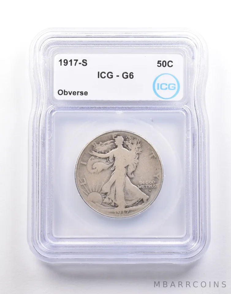 1917-S Walking Liberty Half Dollar G6 Obverse ICG *5071