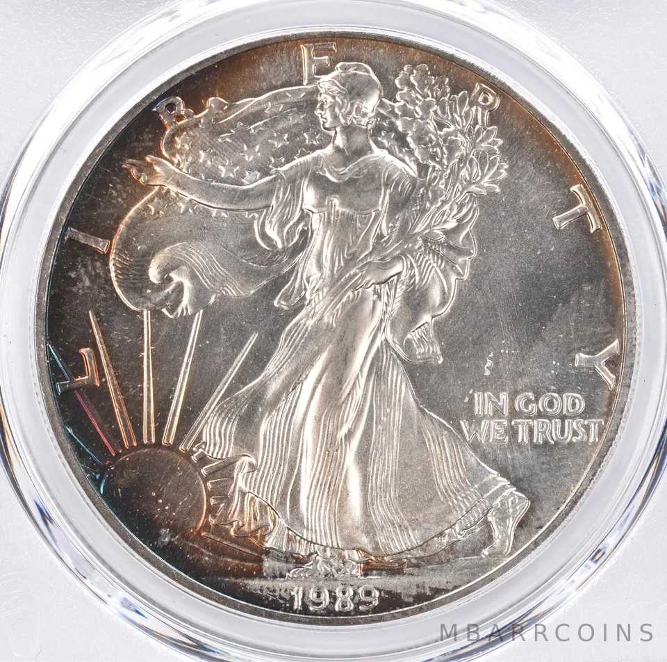 1989 American Silver Eagle MS67 PCGS Beautiful Tone *1344