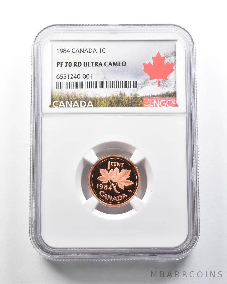 PF70 RD UCam 1984 Canada Maple Leaf Cent NGC *4351