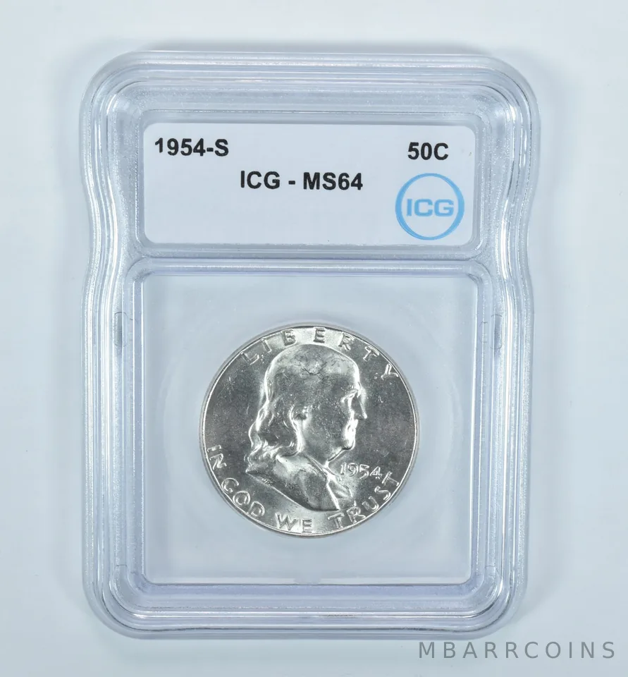 1954-S Franklin Half Dollar MS64 ICG