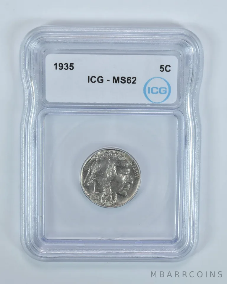 1935 Indian Head Buffalo Nickel MS62 ICG