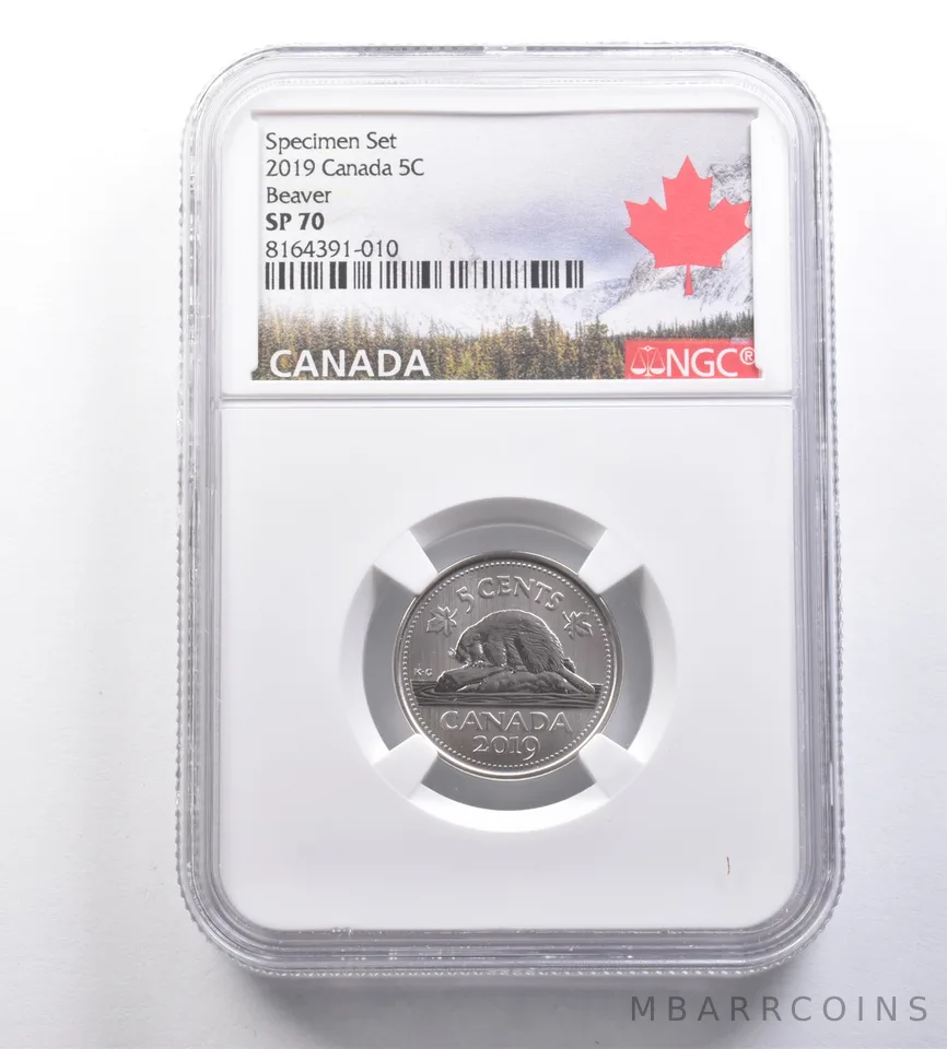 2019 Canada 5 Cents Specimen Set Beaver SP70 NGC *7052