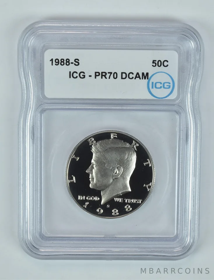1988-S Kennedy Half Dollar PR70 DCAM ICG