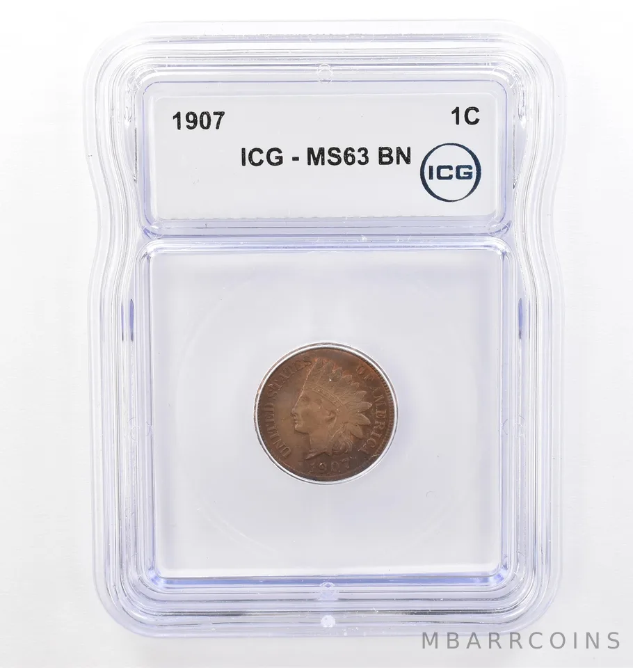 1907 Indian Head Cent MS63 BN ICG Beautiful Tone *7684