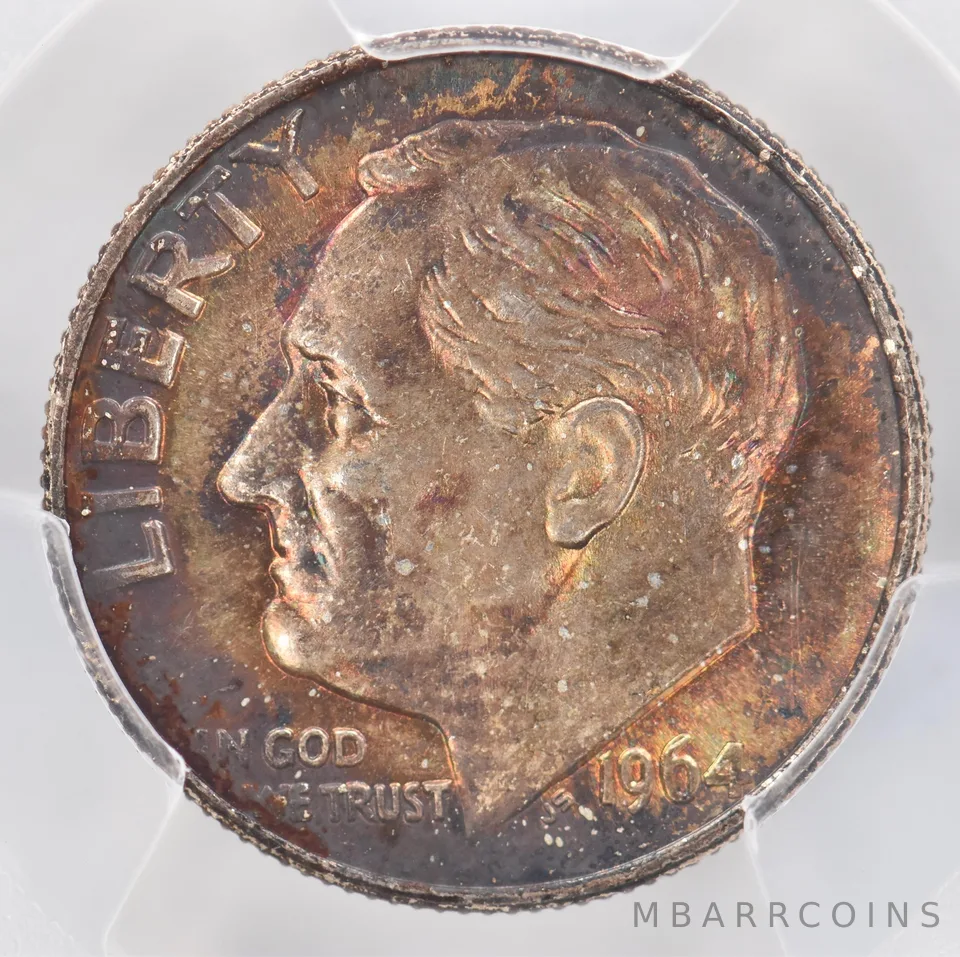 1964 Roosevelt Dime MS65 PCGS Beautiful Tone *0921