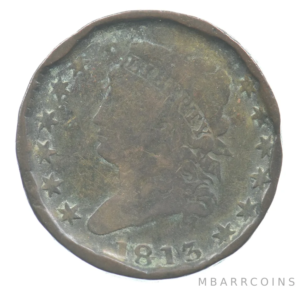 1813 Classic Head Large Cent Hammered *5108
