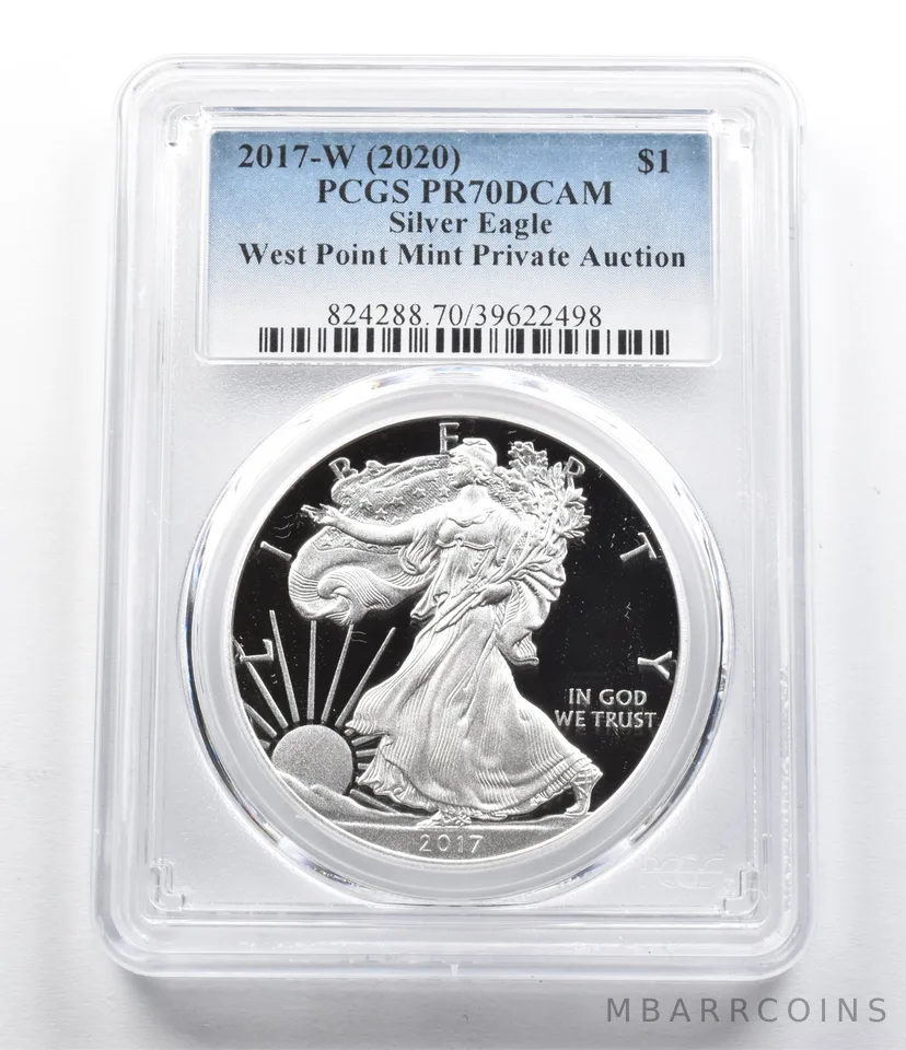 PR70DCam 2017-W (2020) American Silver Eagle West Point Private Auct. PCGS *5928