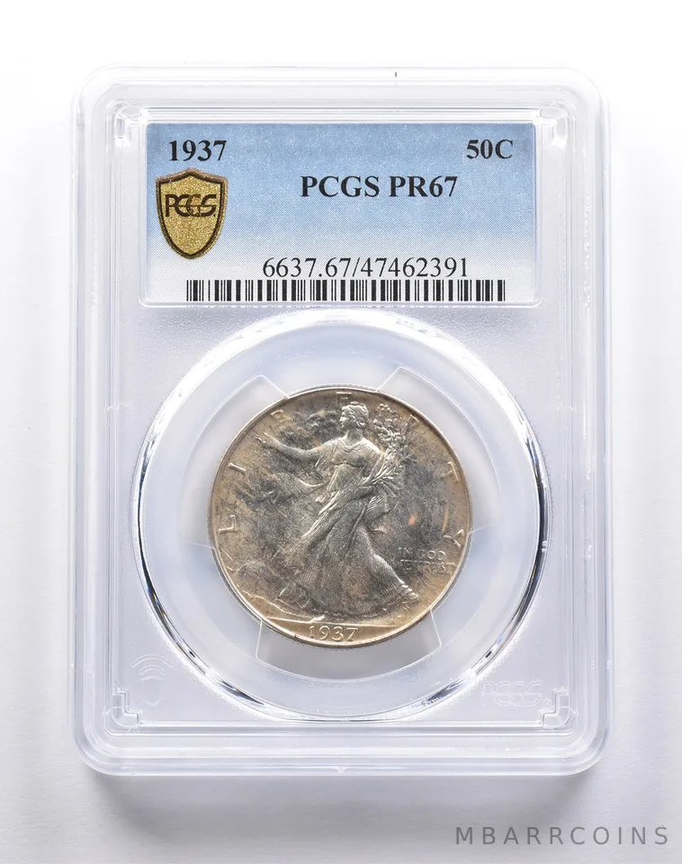 PR67 1937 Walking Liberty Half Dollar PCGS *3780