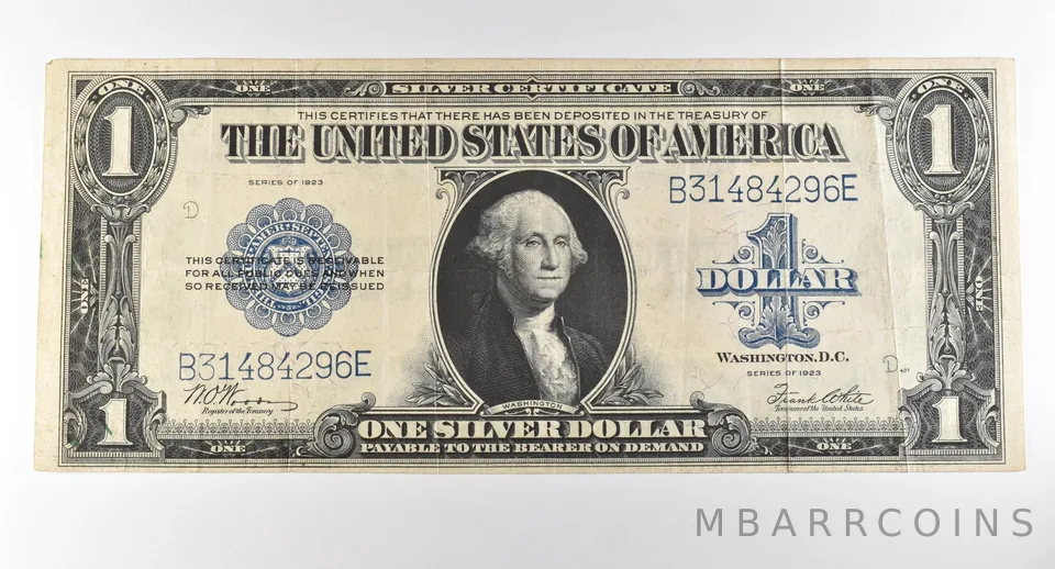 1923 $1 Silver Certificate Large Note Blue Seal *2927