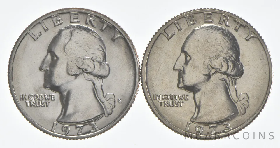 1973 P+D Washington Quarter Clad Unc Bundle