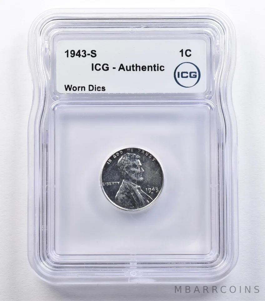 1943-S Lincoln Wheat Cent Worn Dies Authentic ICG *2205