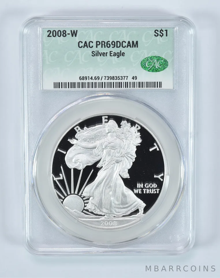 2008-W American Silver Eagle PR69 DCAM CAC CACg