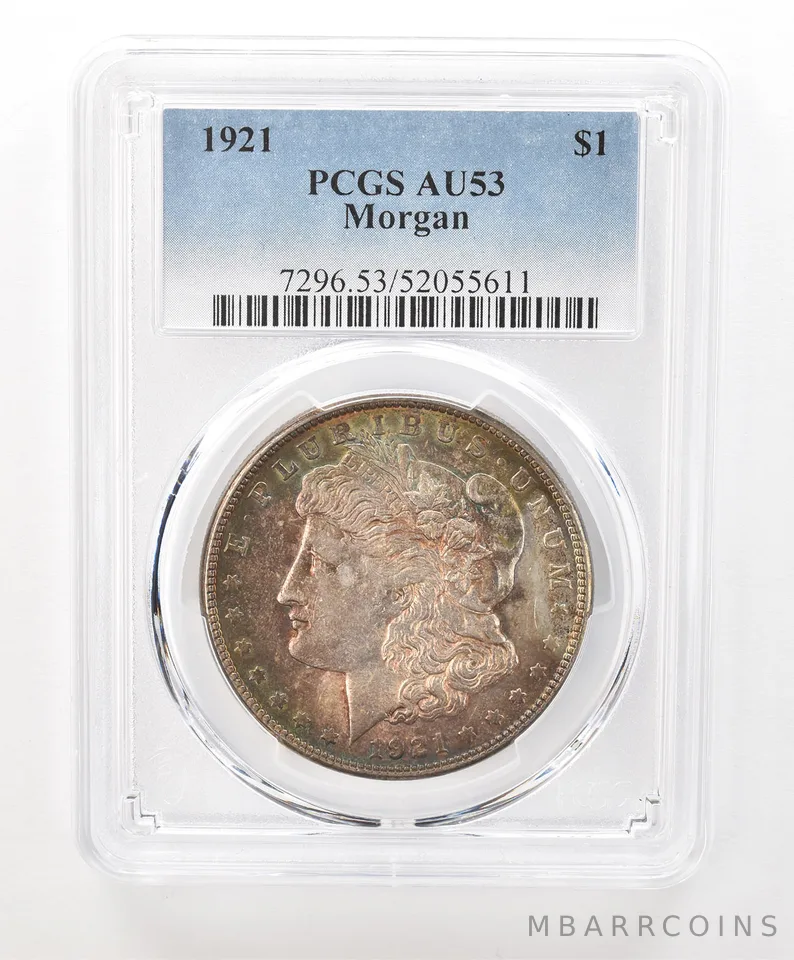 1921 Morgan Silver Dollar AU53 PCGS Beautiful Tone *6630