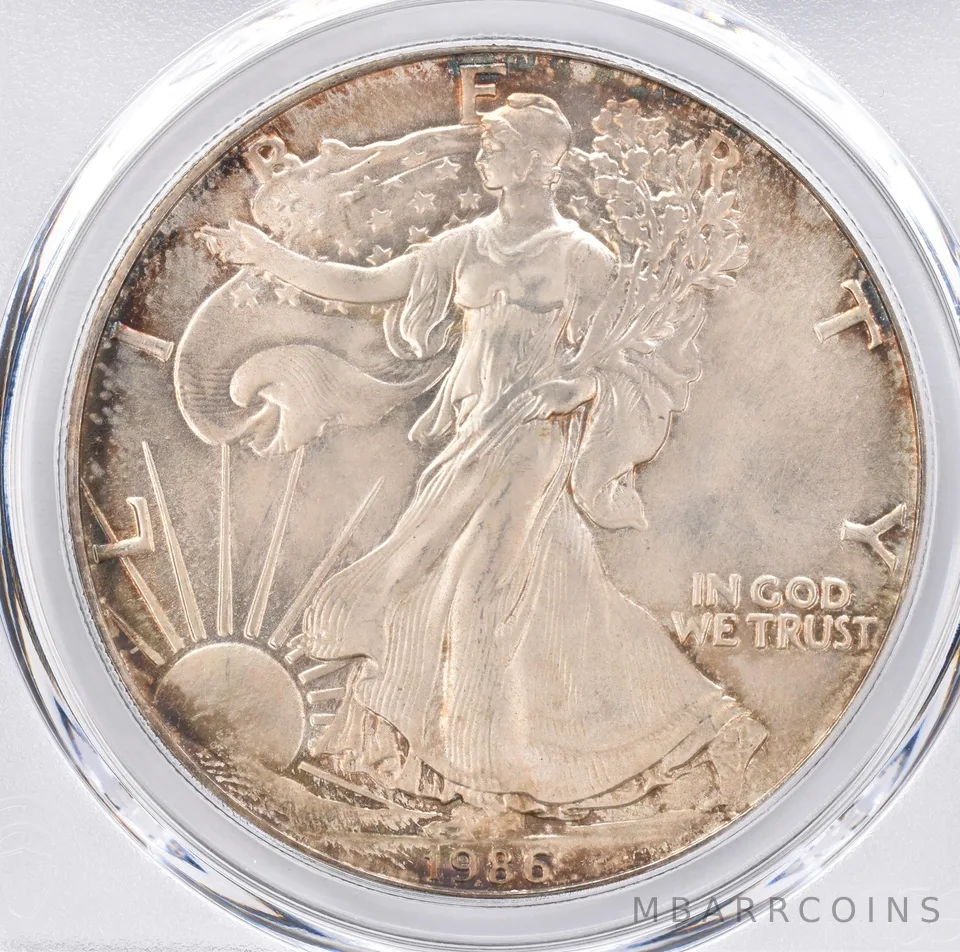 1986 American Silver Eagle MS67 PCGS Beautiful Tone *1320