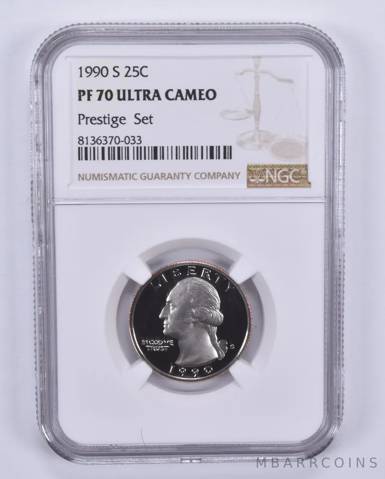 1990-S Washington Quarter Prestige Set PF70 UCAM NGC Brown Label