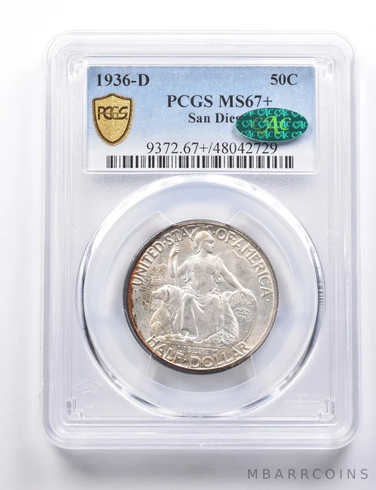 MS67+ 1936-D San Diego Commemorative Half Dollar CAC PCGS a5735