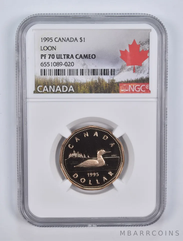 1995 Canada 1 Dollar LOON PF70 UCAM NGC Canada Lbl