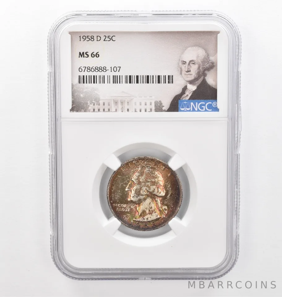 1958-D Washington Quarter MS66 NGC Beautiful Tone *2312