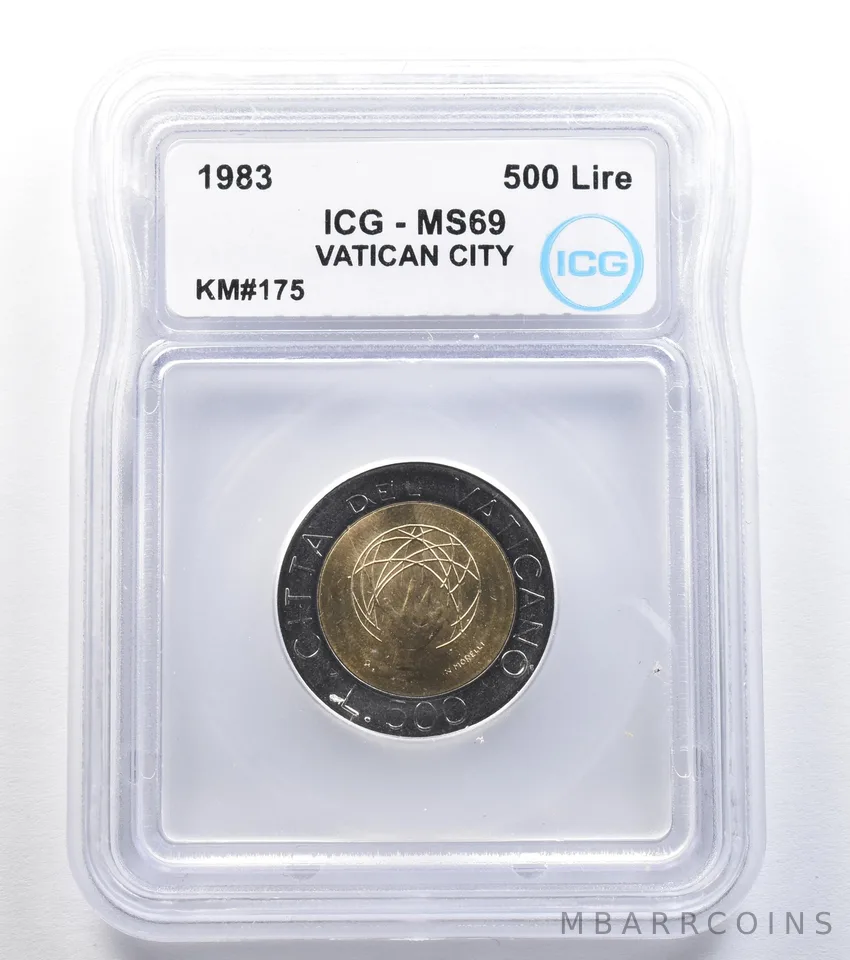 1983 Vatican City 500 Lire KM#175 MS69 ICG *7824
