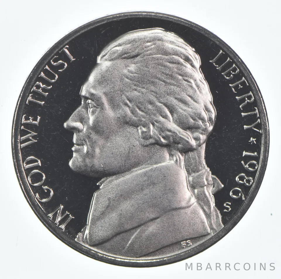 1986-S Jefferson Nickel Proof