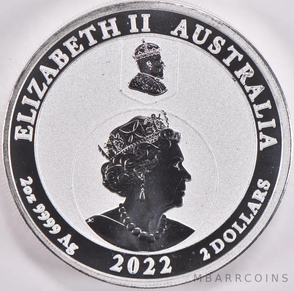 2022 Australia 2 Dollars 2 Oz Silver .9999 1910 1 Florin