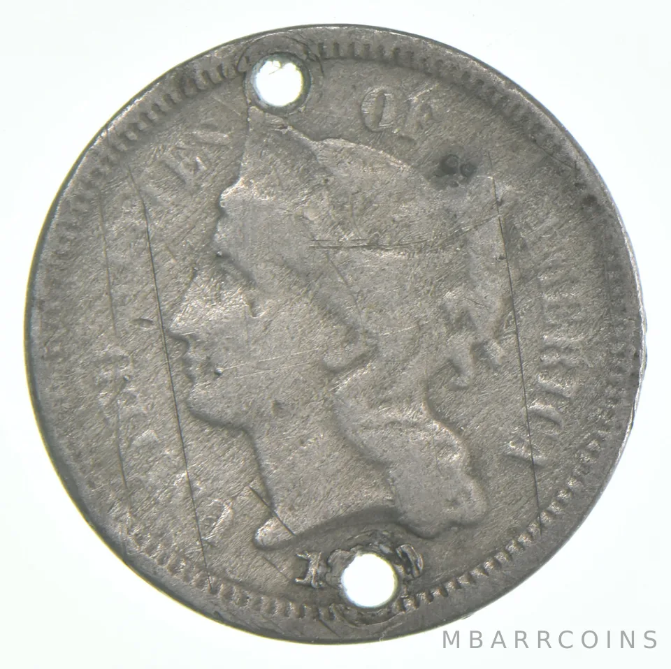 1800's Nickel Three-Cent Piece Love Token a2305