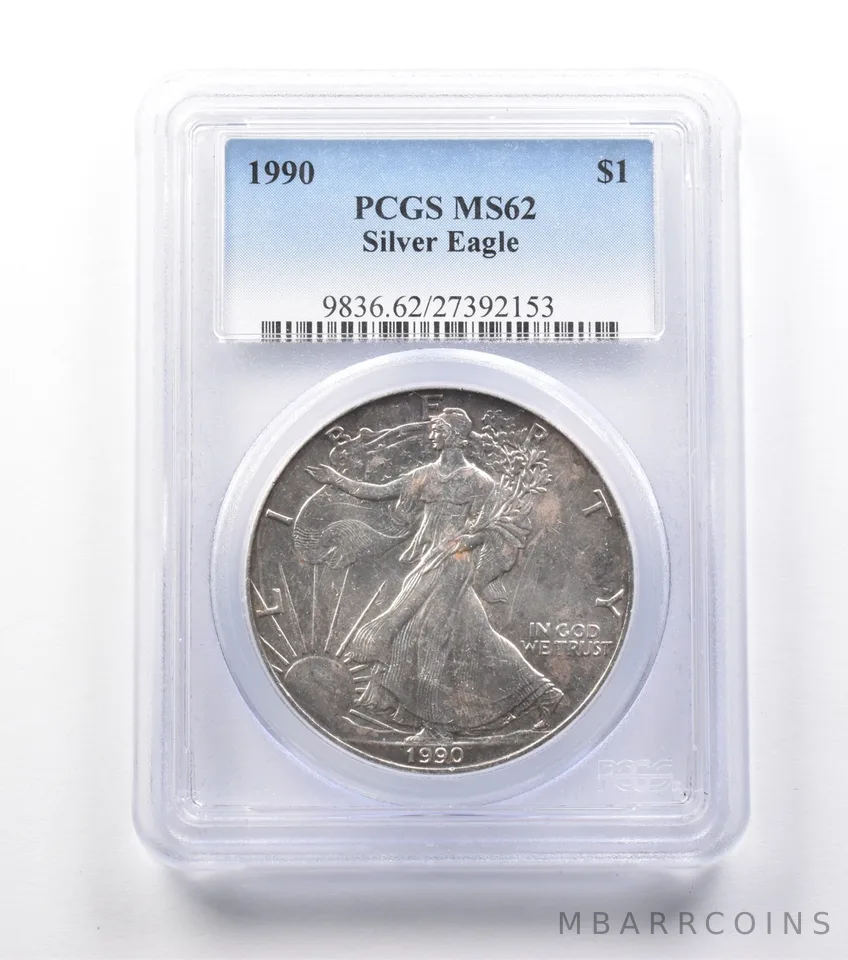1990 American Silver Eagle MS62 PCGS Lowball *9959