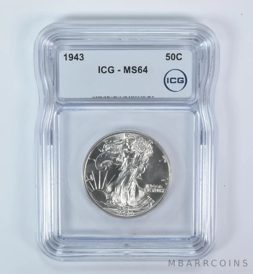 1943 Walking Liberty Half Dollar MS64 ICG