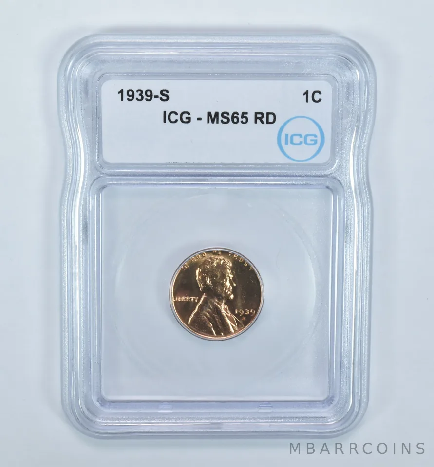 1939-S Lincoln Wheat Cent MS65 RD ICG