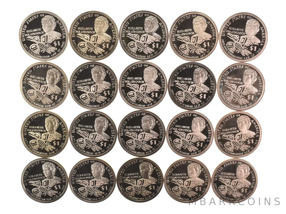 (20) 2020-S Sacagawea $1 Proof ROLL Elizabeth Peratrovich