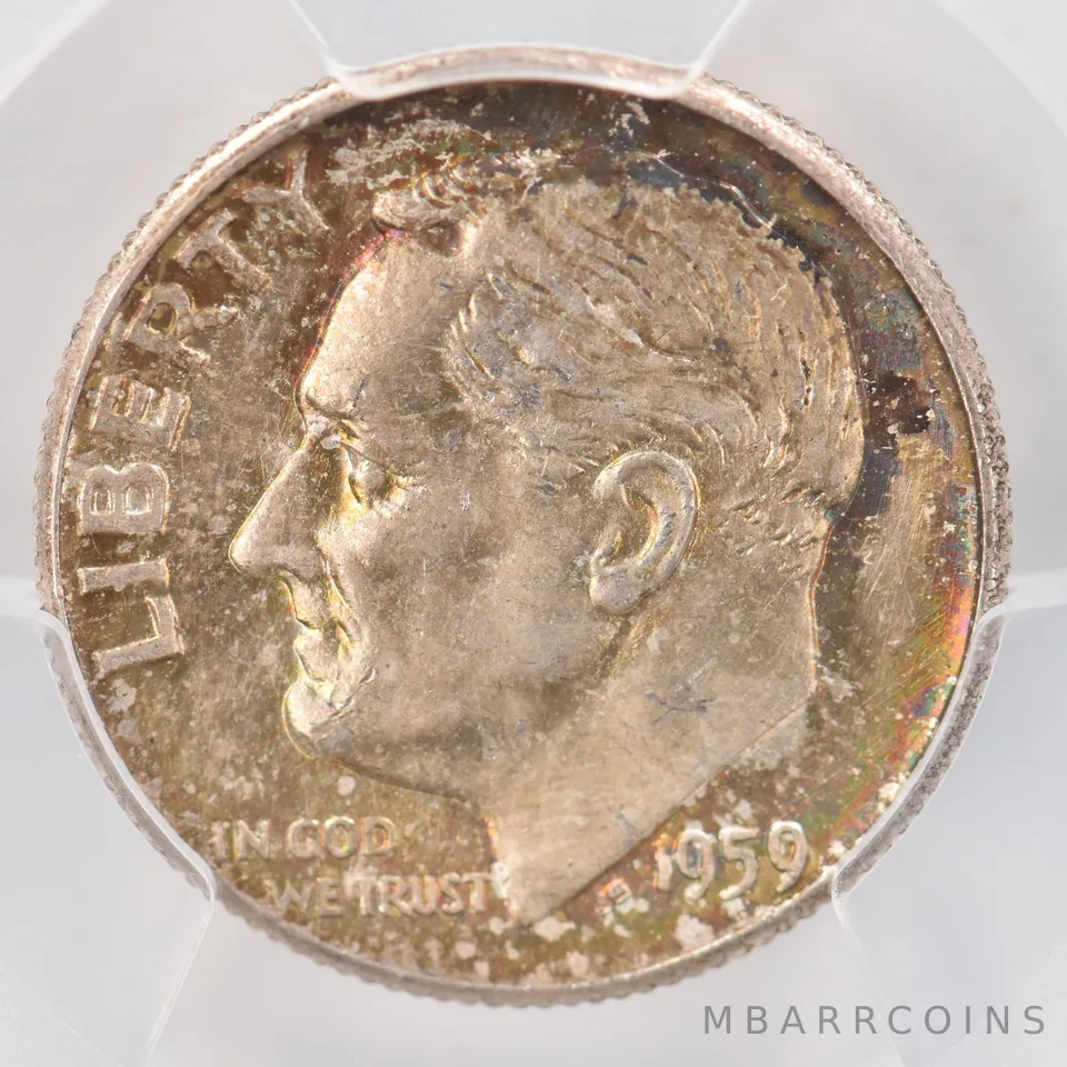 1959 Roosevelt Dime MS64 PCGS Beautiful Tone *0783
