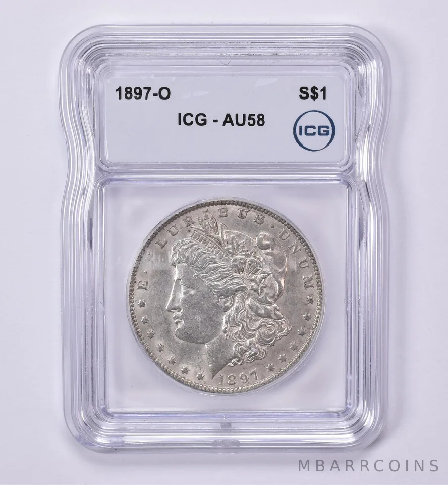 1897-O Morgan Silver Dollar AU58 ICG *0527