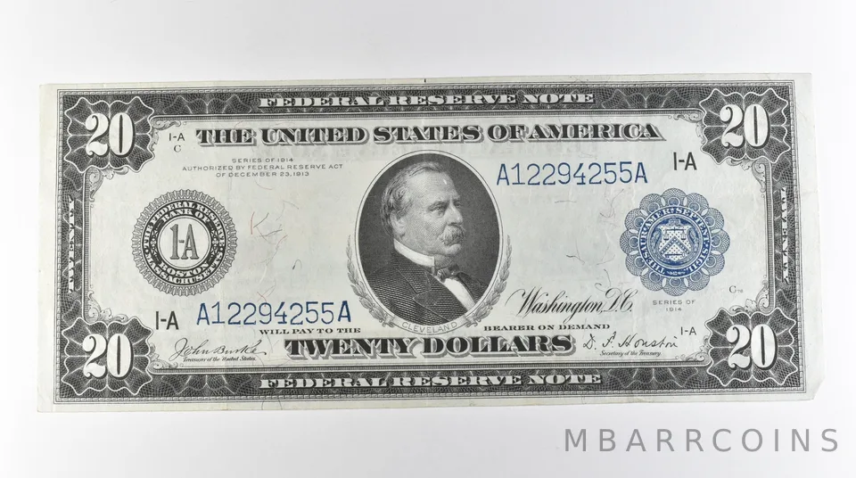 1914 $20 Boston MA FRN Large Note Blue Seal *3147