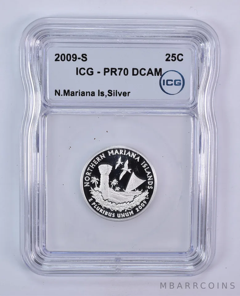 2009-S Washington State Quarter North Mariana Islands Silver PR70 DCAM ICG