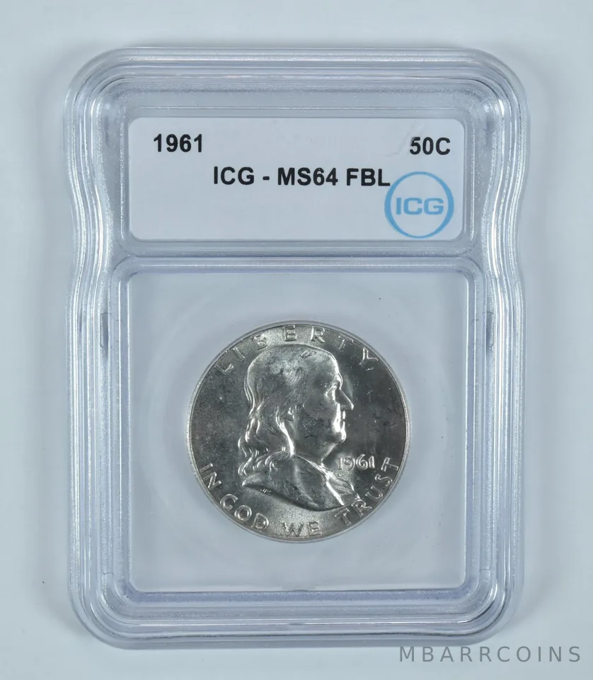 1961 Franklin Half Dollar MS64 FBL ICG