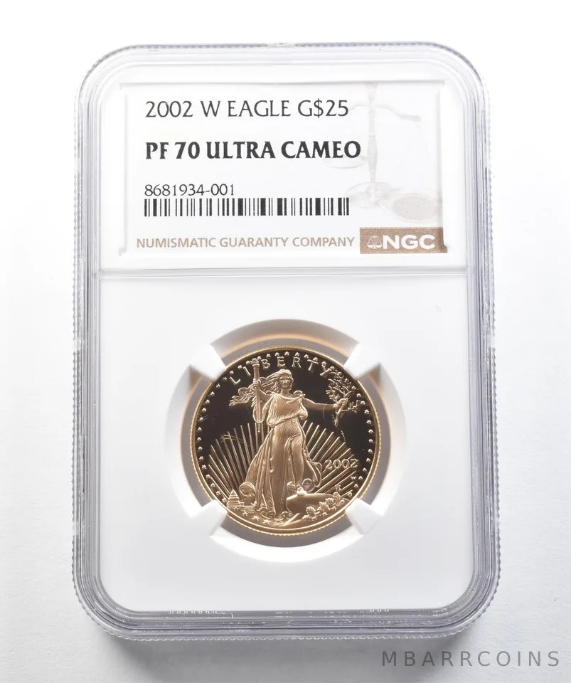 2002-W $25 American Gold Eagle 1/2 Oz Gold PF70 UCAM NGC