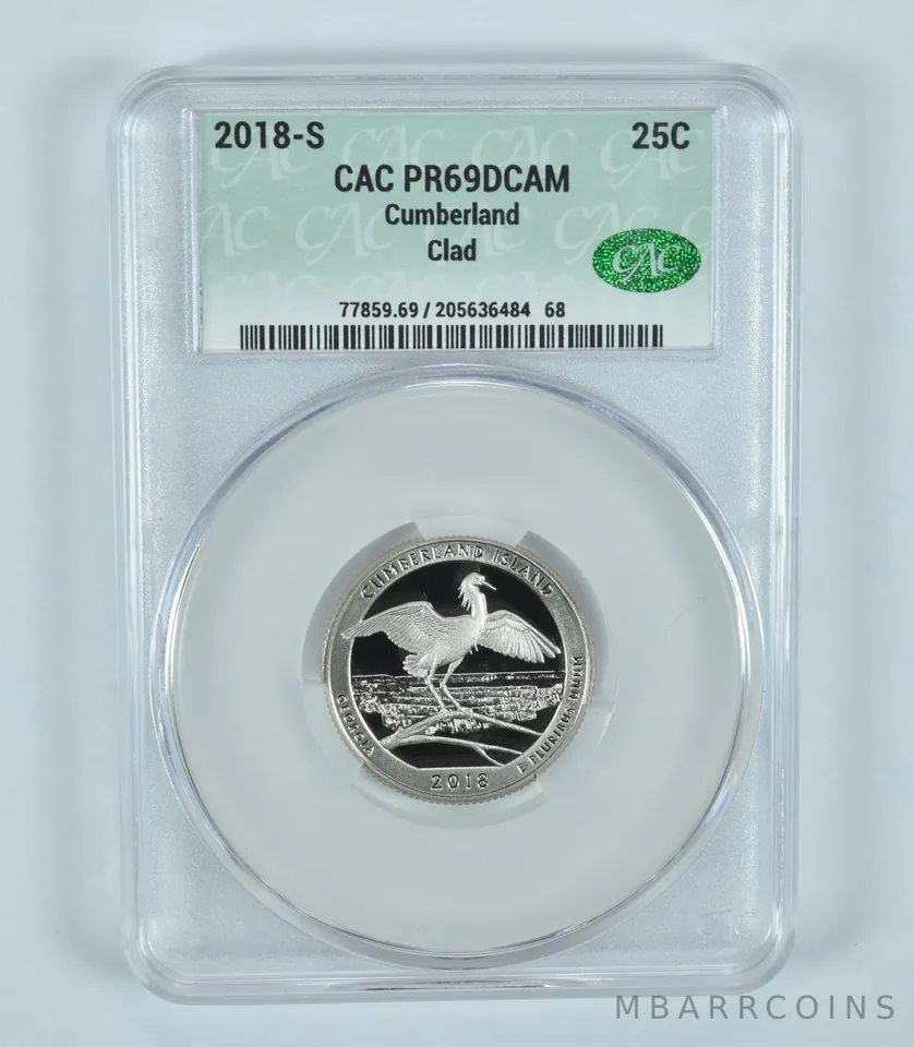 2018-S Washington Quarter Cumberland Island ATB CLAD PR69 DCAM CAC CACg