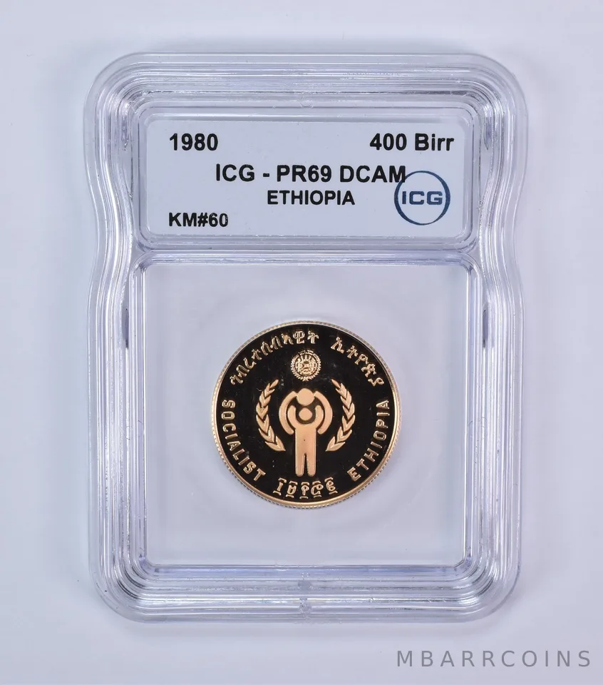 1980 Ethiopia 400 Birr Gold KM#60 PR69 DCAM ICG *7941