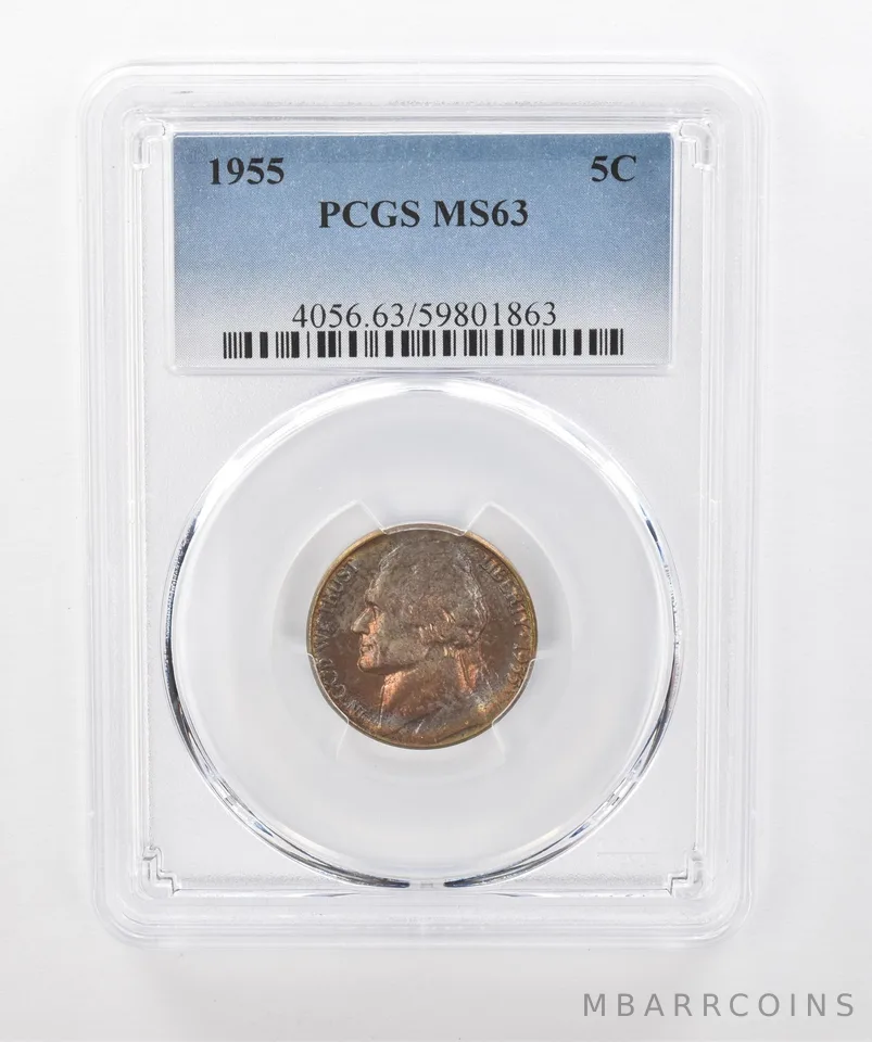 1955 Jefferson Nickel MS63 PCGS Beautiful Tone *1583
