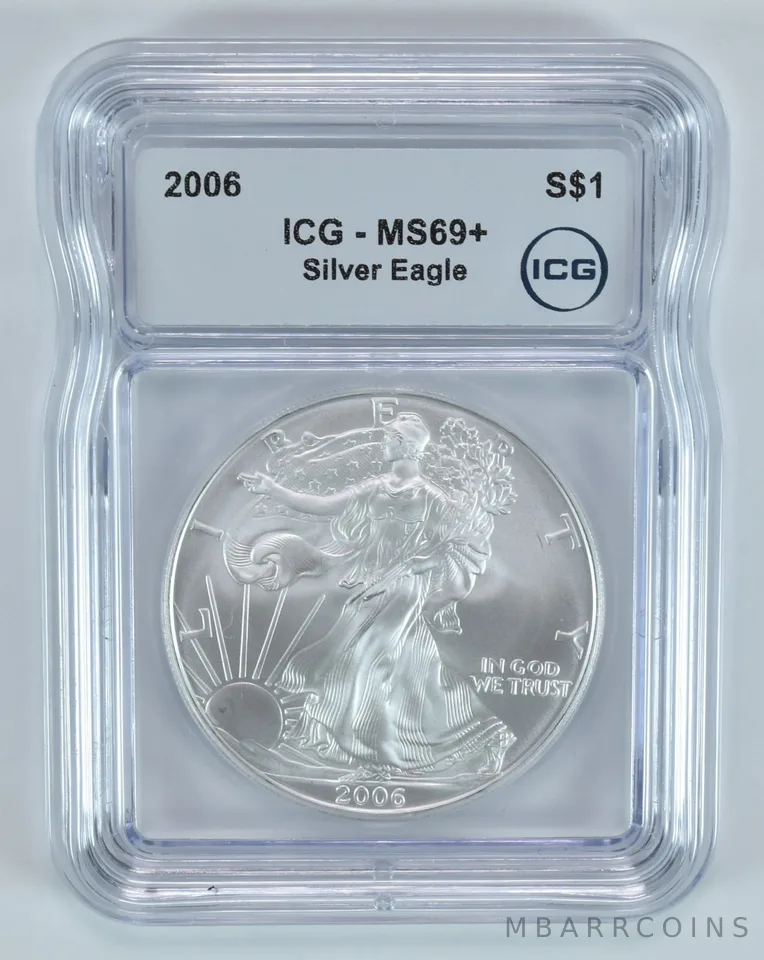 2006 American Silver Eagle MS69+ ICG