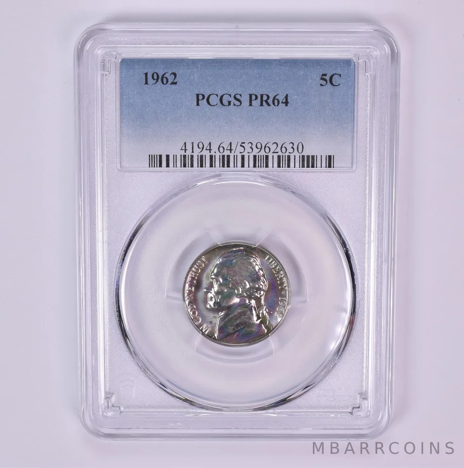 1962 Jefferson Nickel PR64 PCGS Beautiful Tone *1536