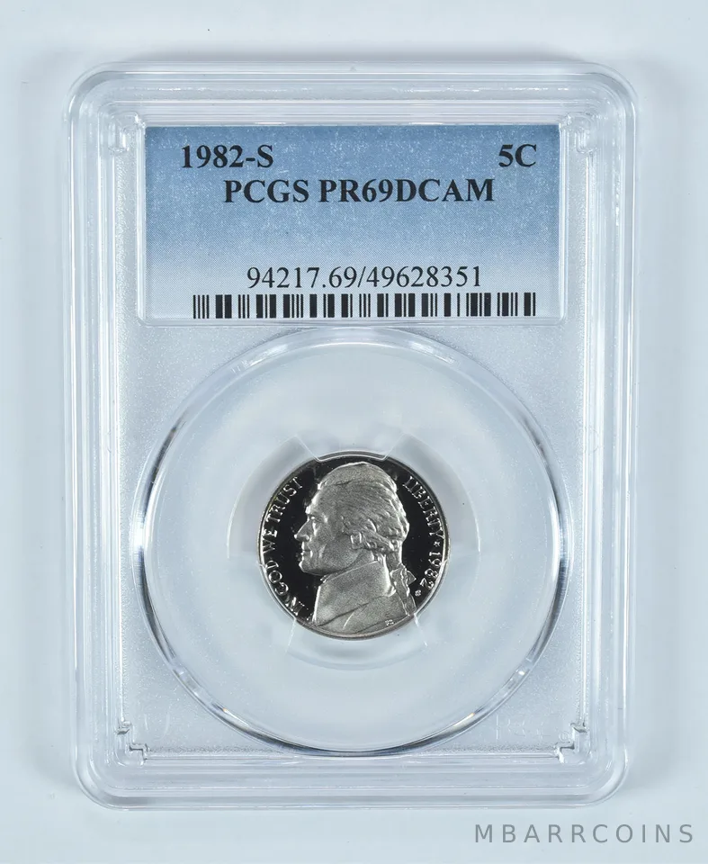 1982-S Jefferson Nickel PR69 DCAM PCGS Blue Label