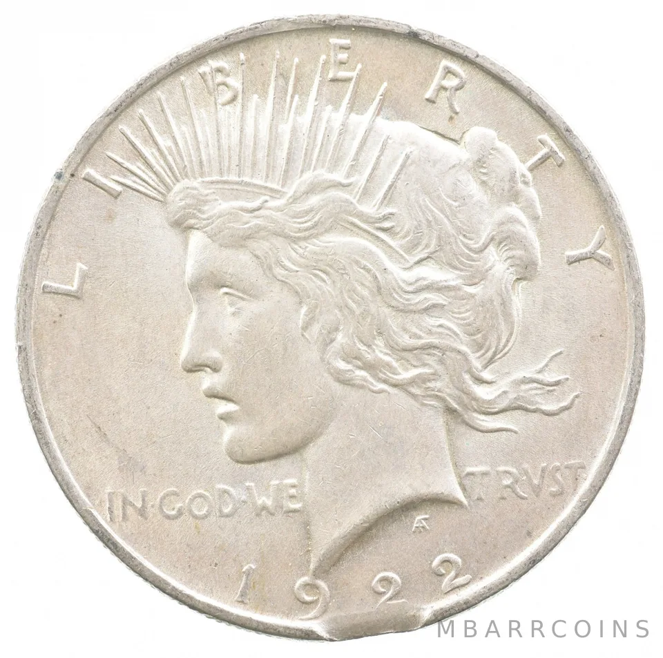 1922 Peace Silver Dollar Clipped Planchet ERROR *6706