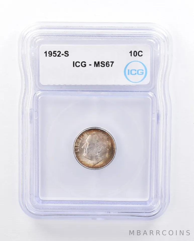 1952-S Roosevelt Dime MS67 ICG Beautiful Tone *1902