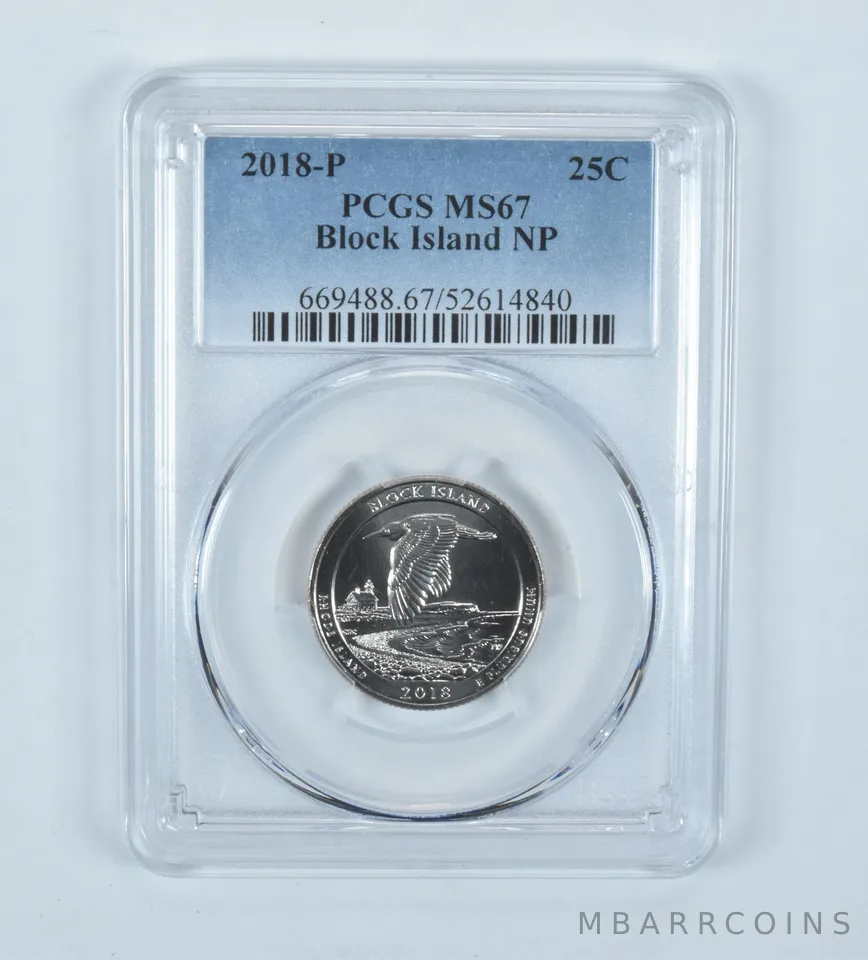 2018-P Washington Quarter ATB Block Island MS67 PCGS