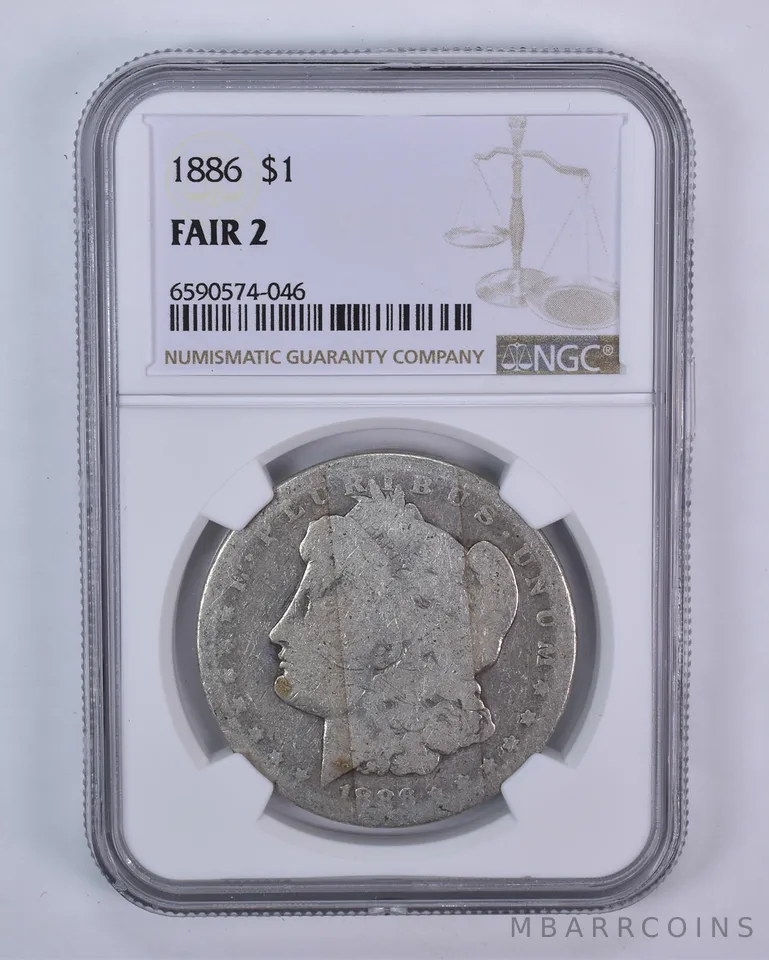 1886 Morgan Silver Dollar Fair 2 NGC Lowball