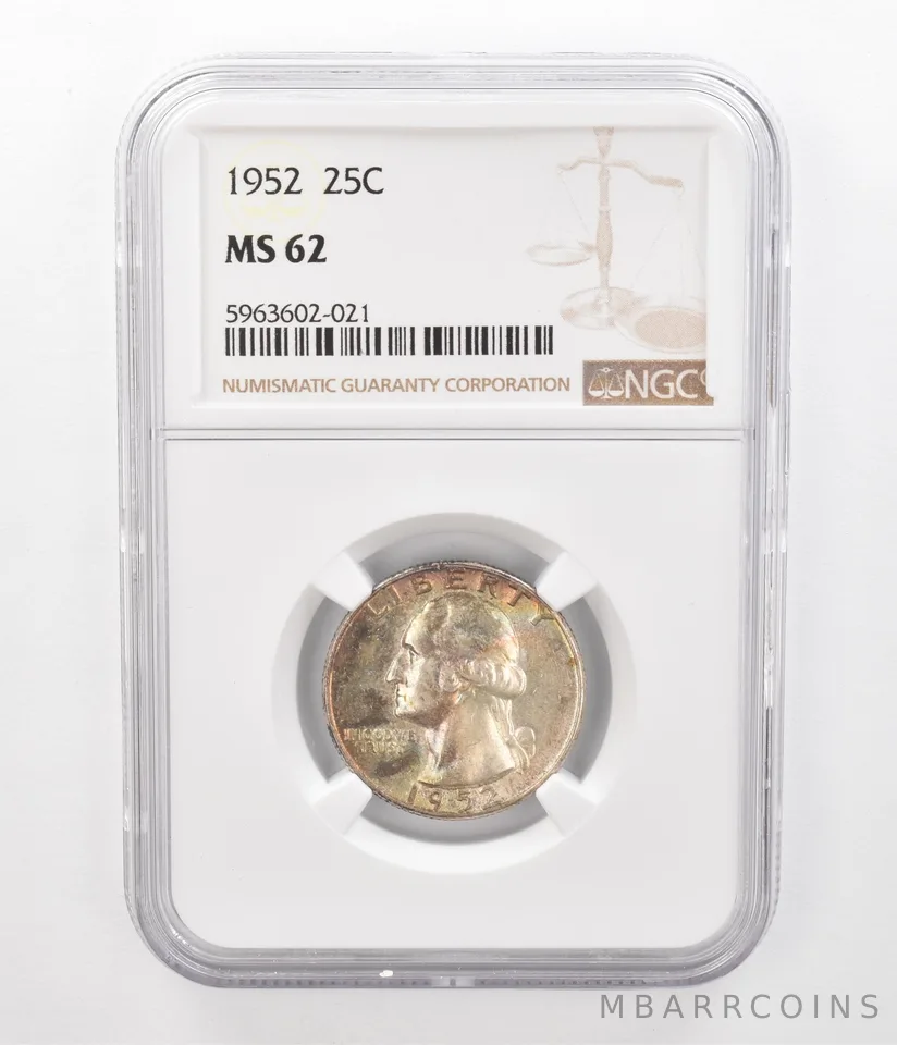 1952 Washington Quarter MS62 NGC Beautiful Tone *2371